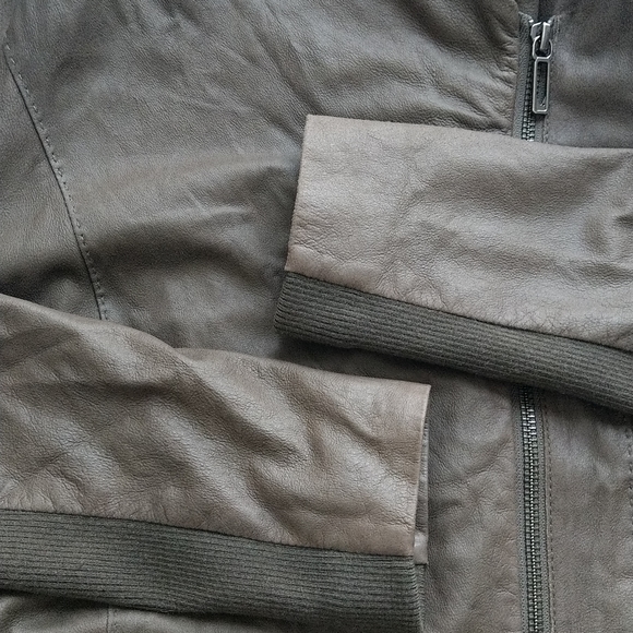 Vince brown leather moto jacket - Picture 13 of 14